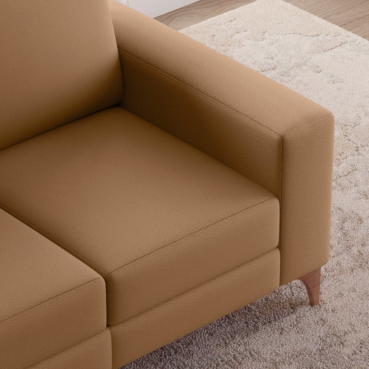 Quebec Half Leather 2-Seater Sofa - Tan