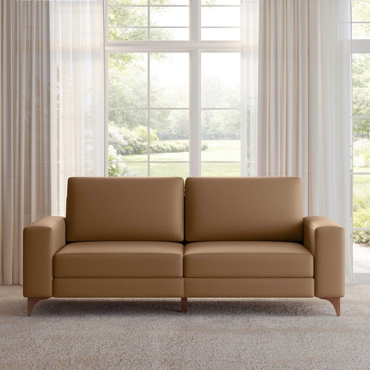 Quebec NXT Half Leather 3-Seater Sofa - Tan