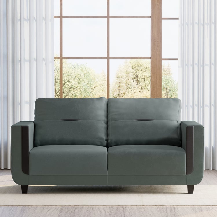 Berry Velvet 3-Seater Sofa - Grey