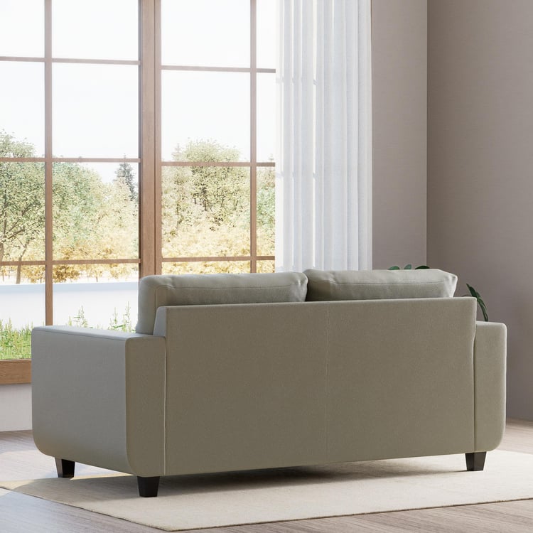 Berry Half Leather 3-Seater Sofa - Grey