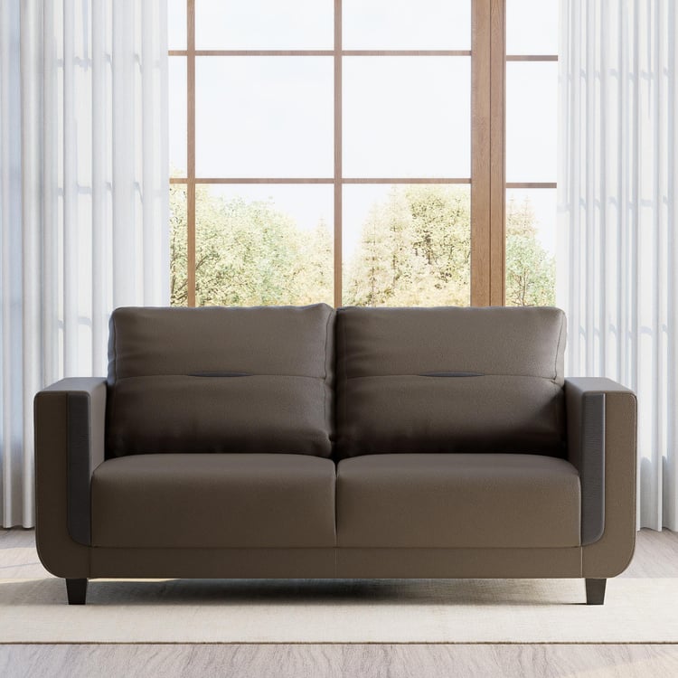 Berry Half Leather 3-Seater Sofa - Brown
