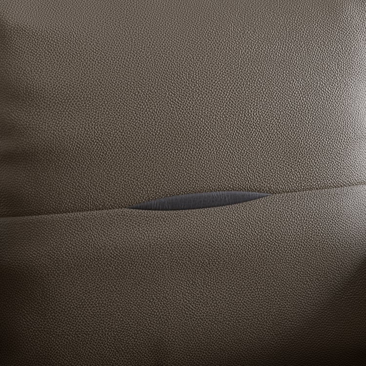 Berry Half Leather 3-Seater Sofa - Brown
