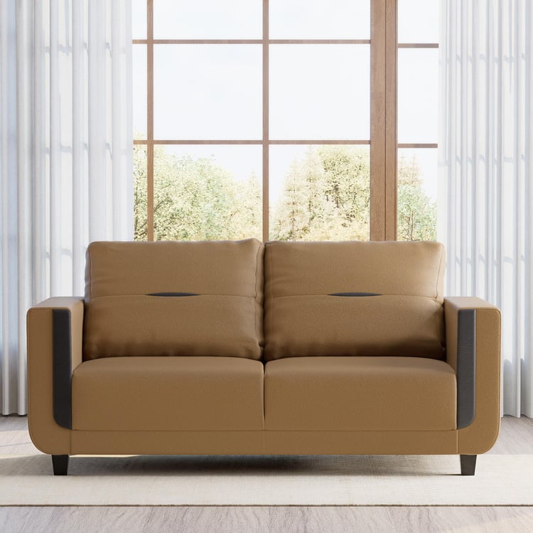 Berry Half Leather 3-Seater Sofa - Tan