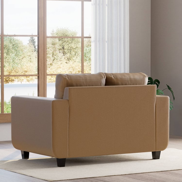 Berry Half Leather 2-Seater Sofa - Tan