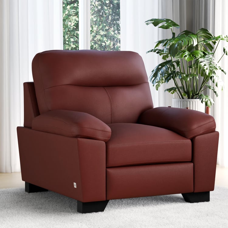 Winchester Faux Leather 1-Seater Sofa - Burgundy