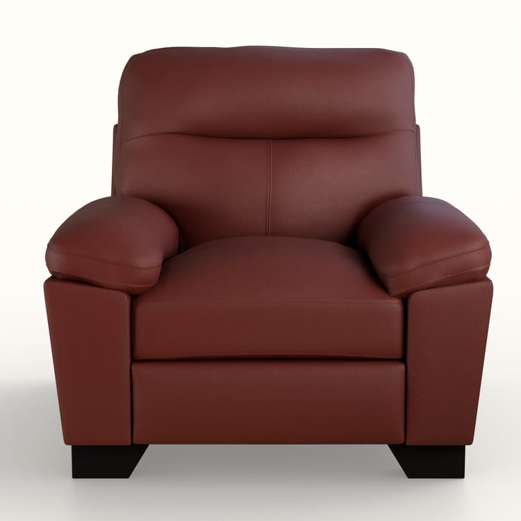 Winchester Faux Leather 1-Seater Sofa - Burgundy