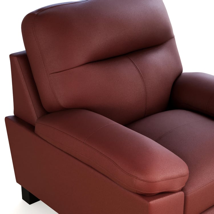 Winchester Faux Leather 1-Seater Sofa - Burgundy