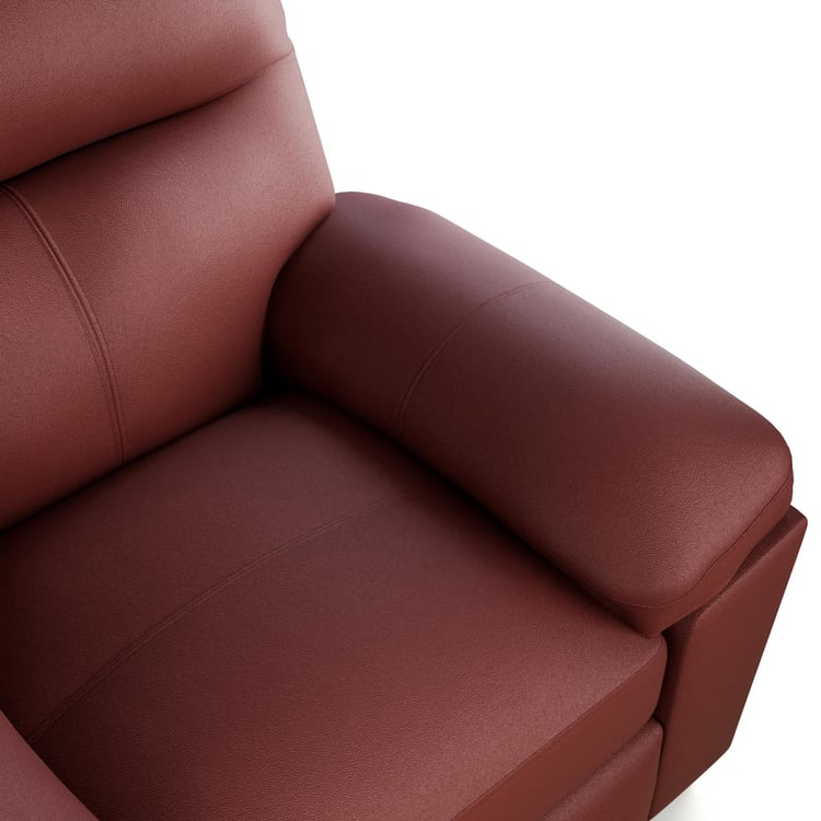 Winchester Faux Leather 1-Seater Sofa - Burgundy