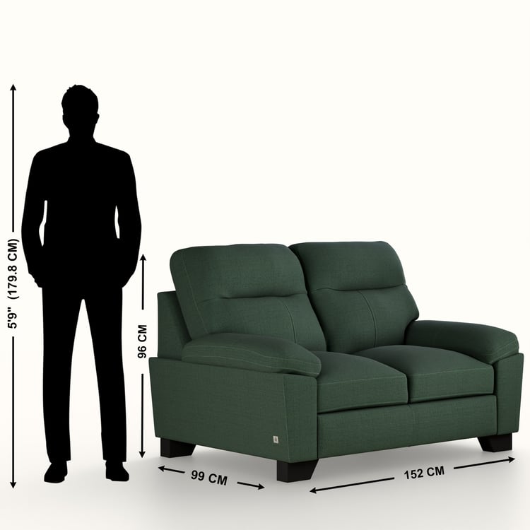 Winchester Fabric 2-Seater Sofa - Green