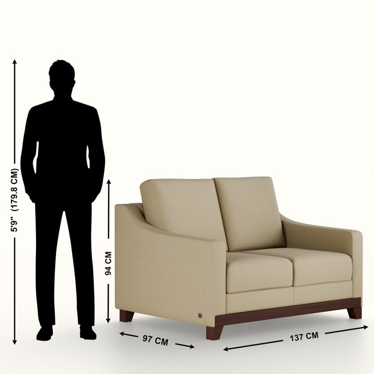 Sylvester Fabric 2-Seater Sofa - Beige
