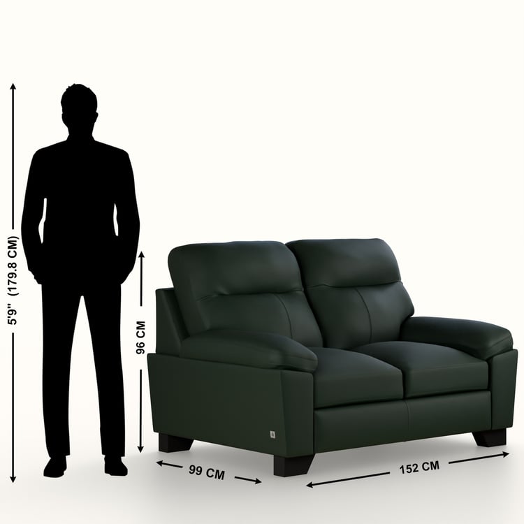 Winchester Faux Leather 2-Seater Sofa - Green