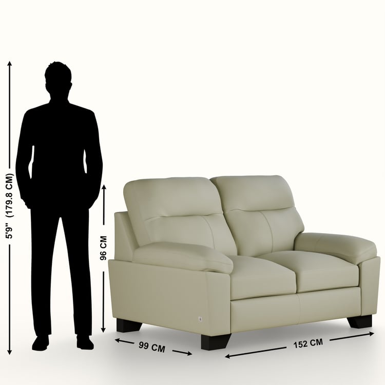 Winchester Faux Leather 2-Seater Sofa - Cream