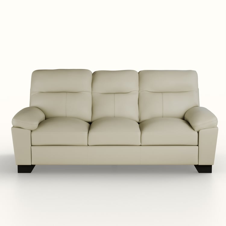 Winchester Half Leather 3-Seater Sofa - Cream