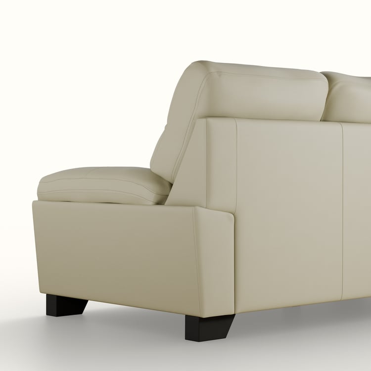 Winchester Half Leather 3-Seater Sofa - Cream