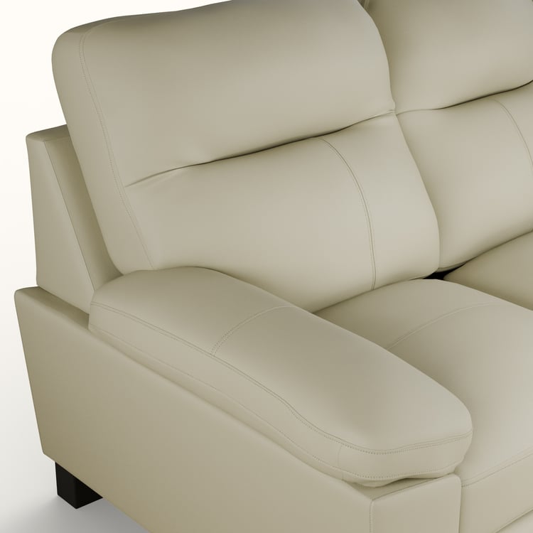 Winchester Half Leather 3-Seater Sofa - Cream