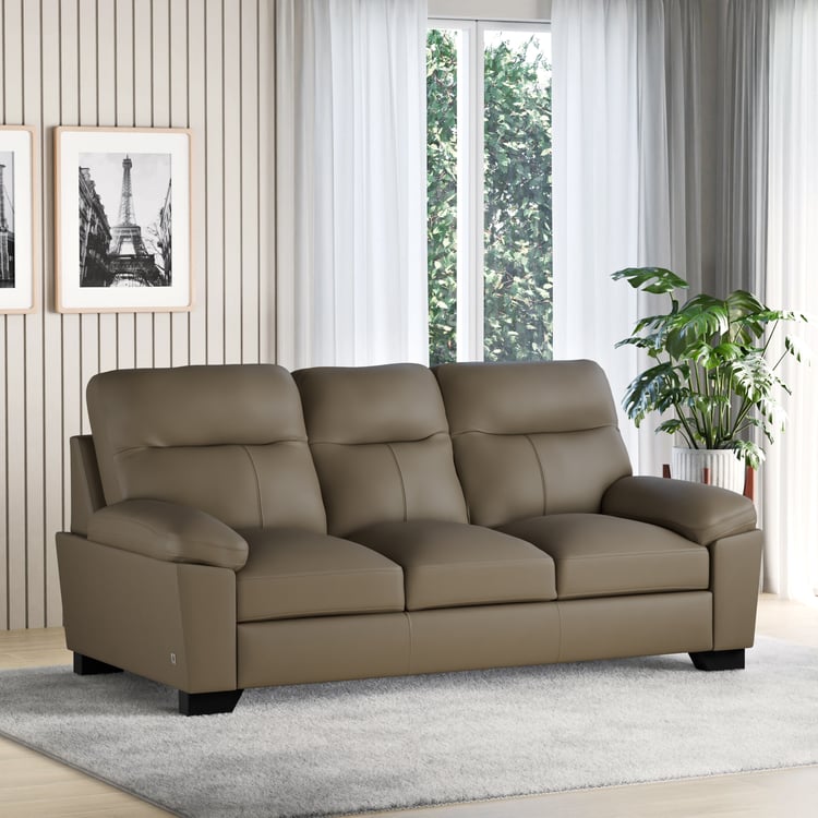 Winchester Faux Leather 3-Seater Sofa - Brown
