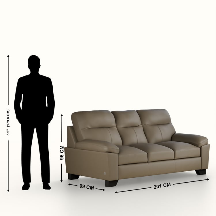 Winchester Faux Leather 3-Seater Sofa - Brown