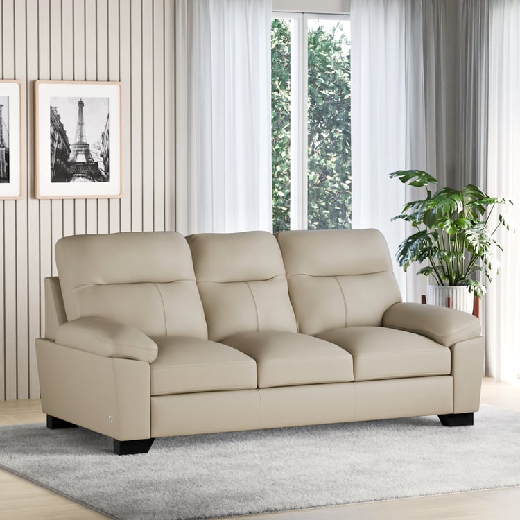 Winchester Faux Leather 3-Seater Sofa - Taupe