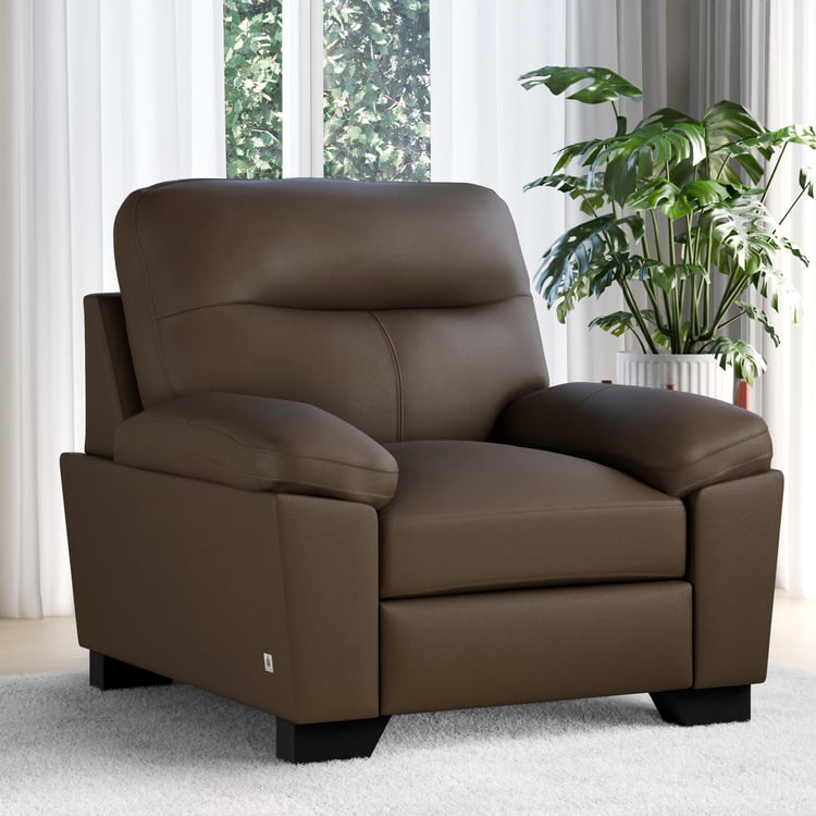 Winchester Faux Leather 1-Seater Sofa - Brown