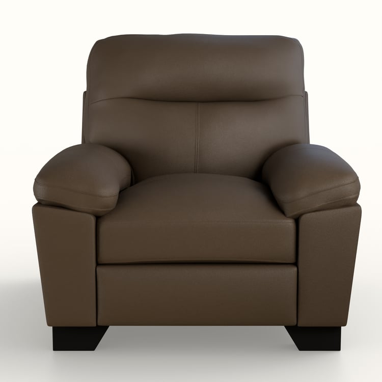Winchester Faux Leather 1-Seater Sofa - Brown