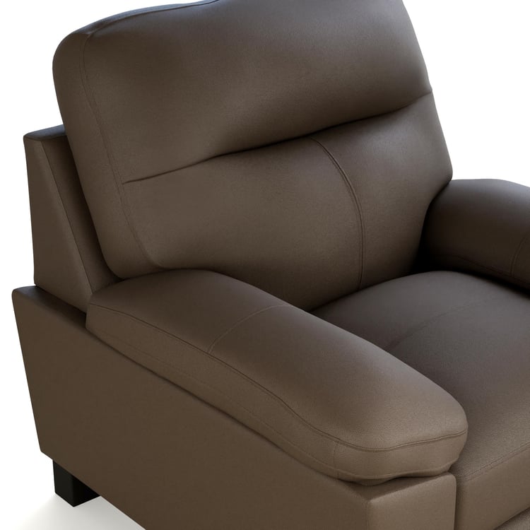 Winchester Faux Leather 1-Seater Sofa - Brown