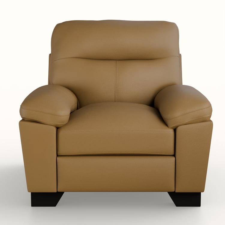Winchester Faux Leather 1-Seater Sofa - Brown