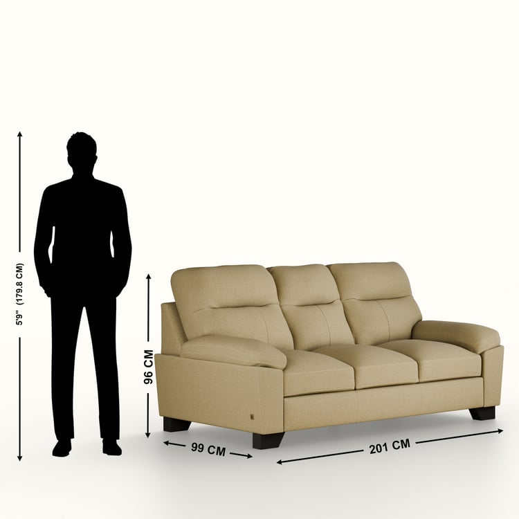 Winchester Fabric 3-Seater Sofa - Beige