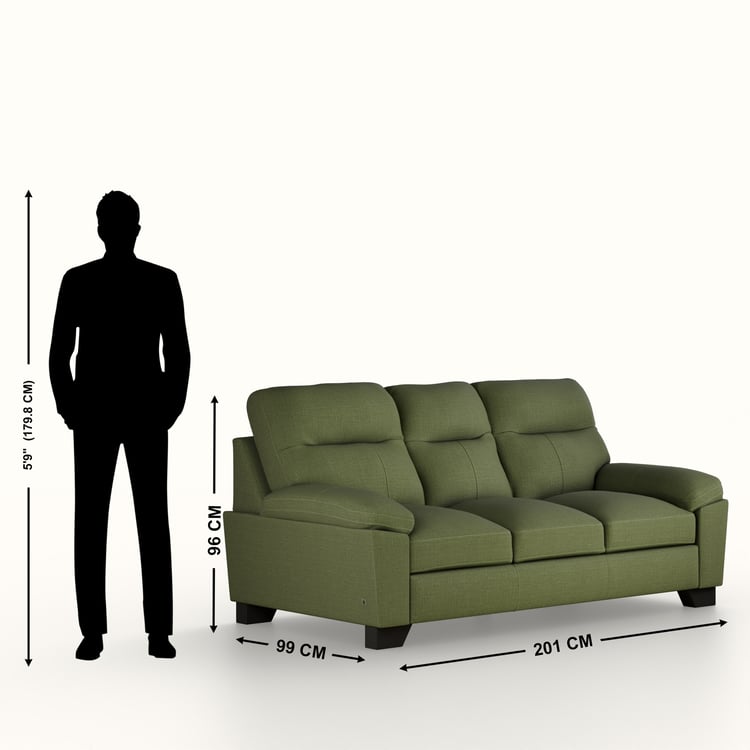 Winchester Fabric 3-Seater Sofa - Green
