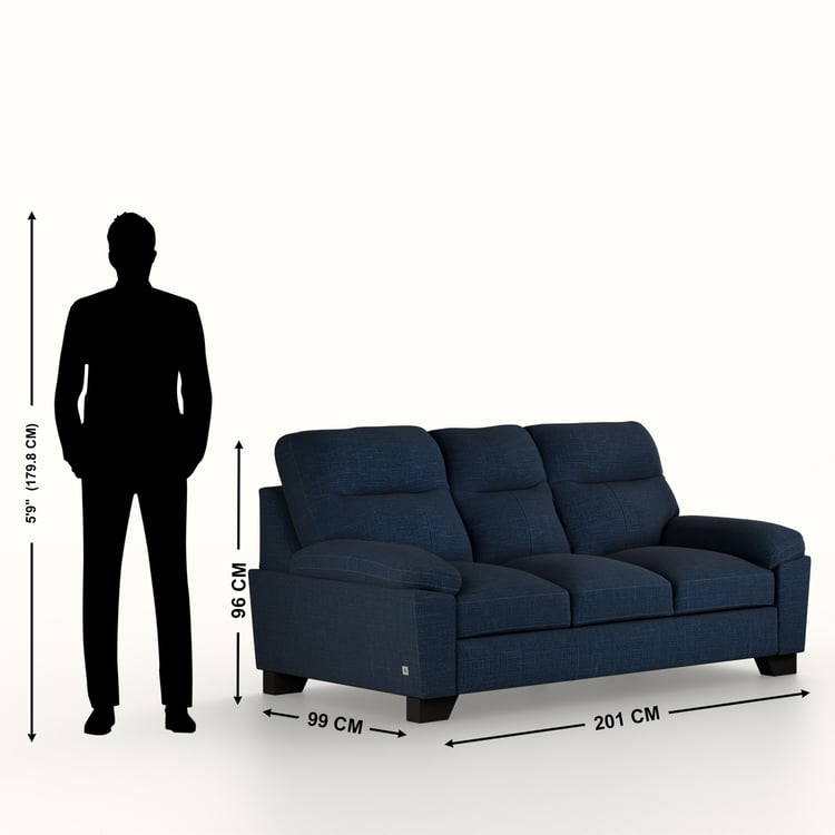 Winchester Fabric 3-Seater Sofa - Blue