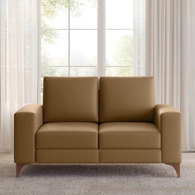 Quebec Faux Leather 2-Seater Sofa - Tan