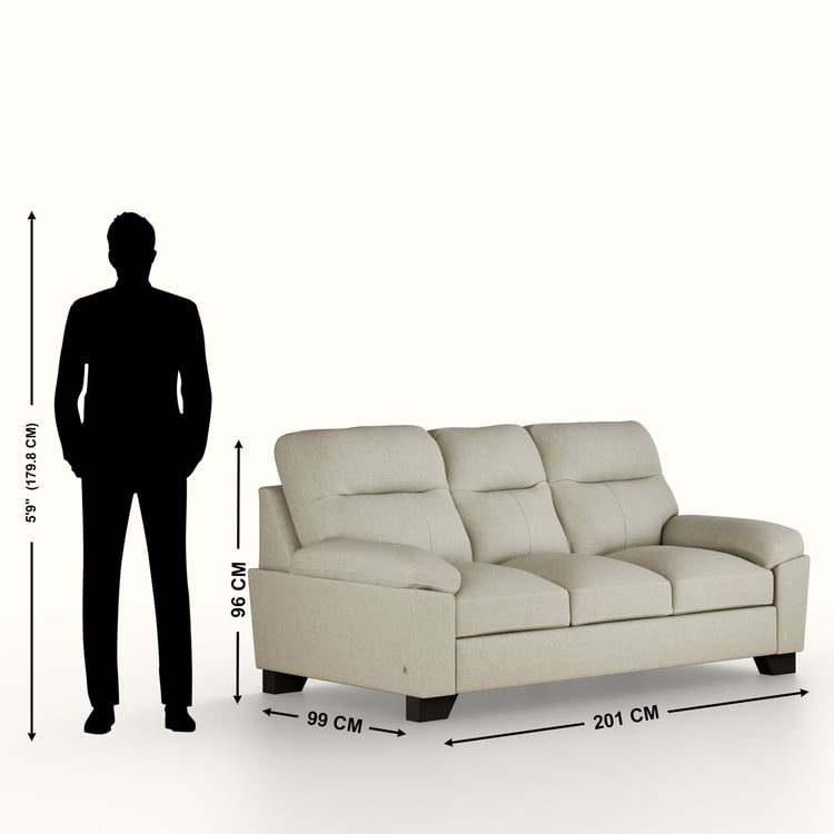 Winchester Fabric 3-Seater Sofa - Brown