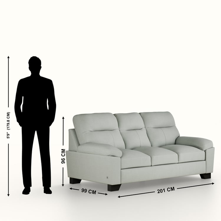 Winchester Fabric 3-Seater Sofa - Grey
