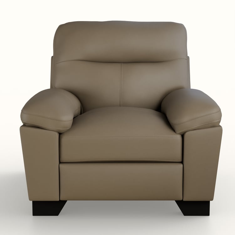 Winchester Faux Leather 1-Seater Sofa - Brown