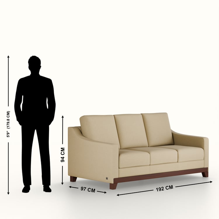 Sylvester Fabric 3-Seater Sofa - Beige