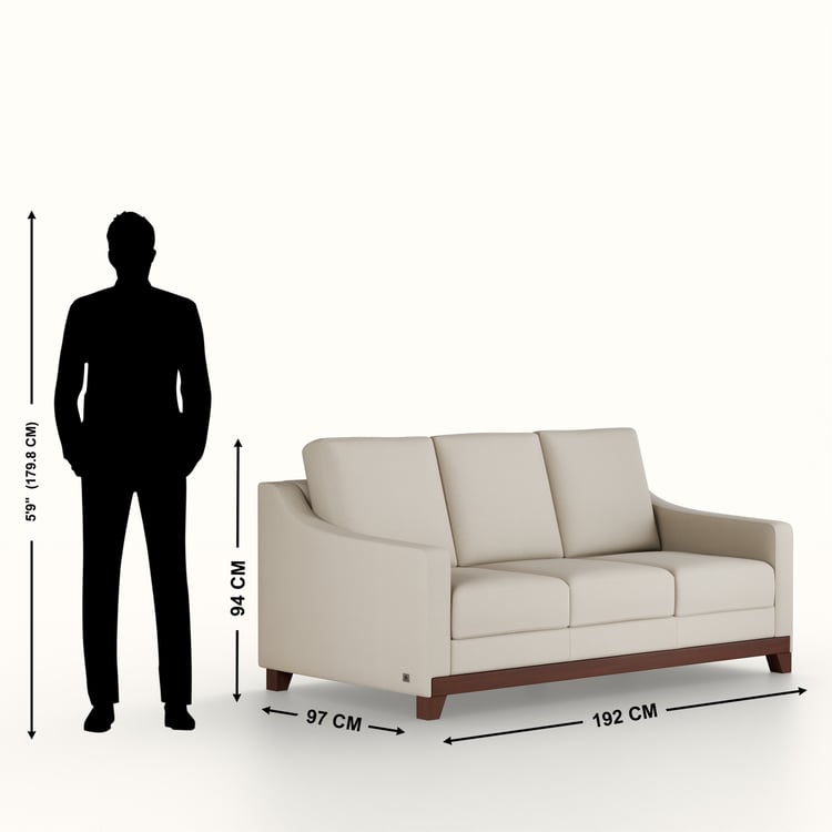 Sylvester Fabric 3-Seater Sofa - Beige