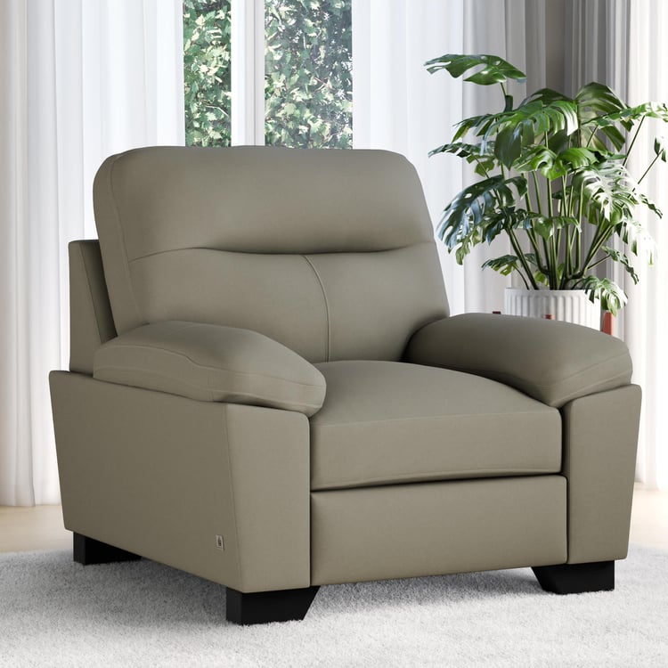 Winchester Velvet 1-Seater Sofa - Greige
