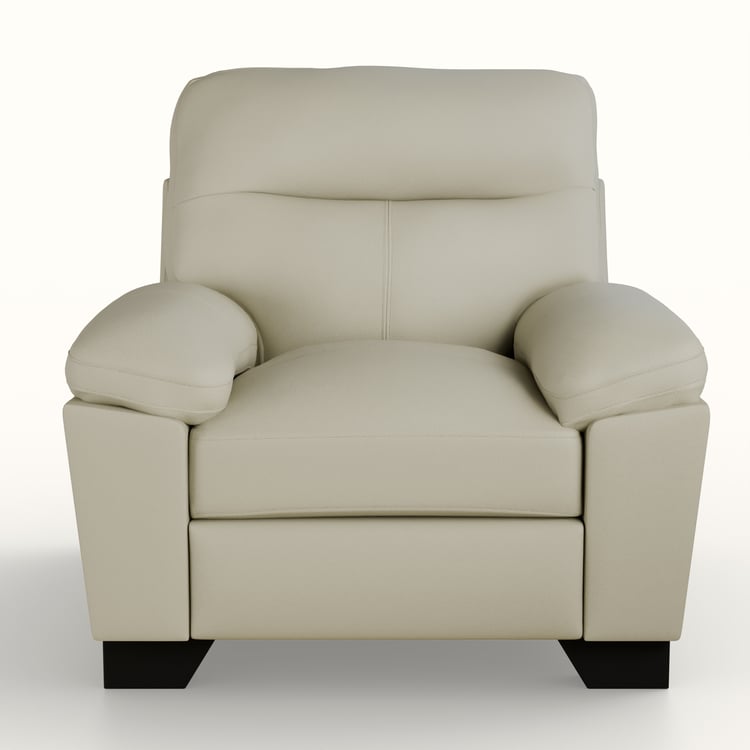 Winchester Faux Leather 1-Seater Sofa - Cream