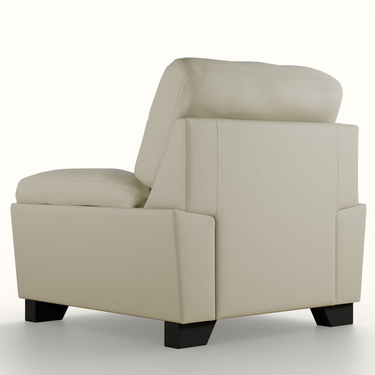 Winchester Faux Leather 1-Seater Sofa - Cream