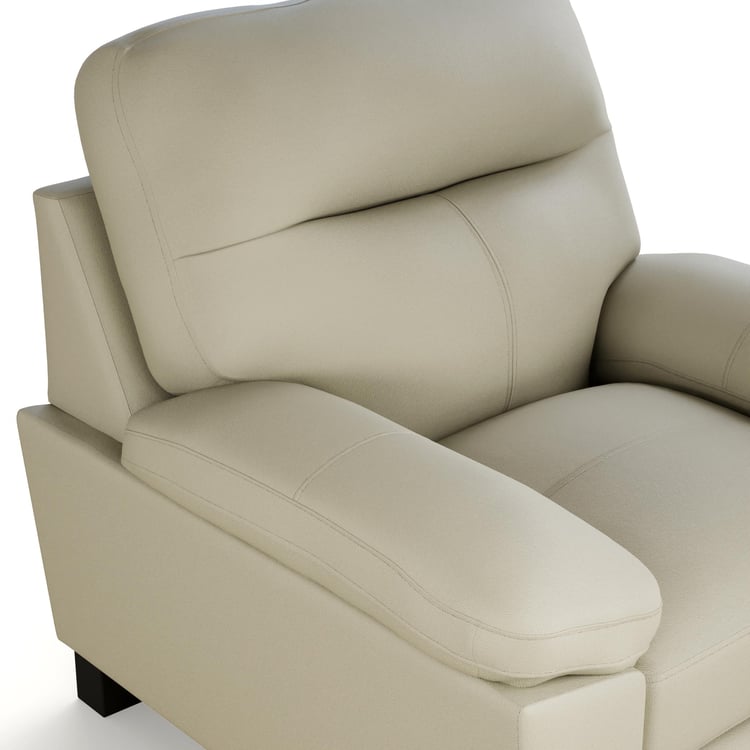 Winchester Faux Leather 1-Seater Sofa - Cream