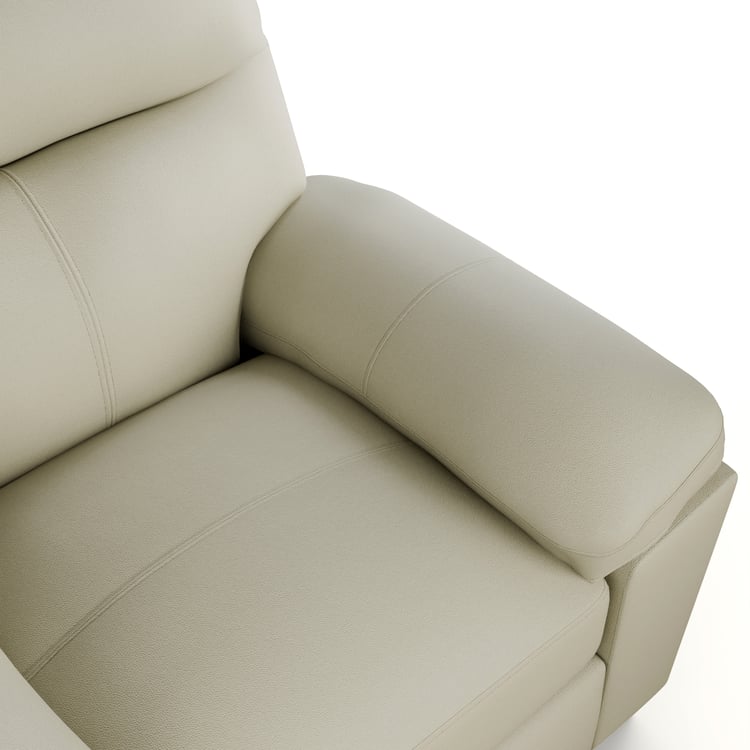 Winchester Faux Leather 1-Seater Sofa - Cream