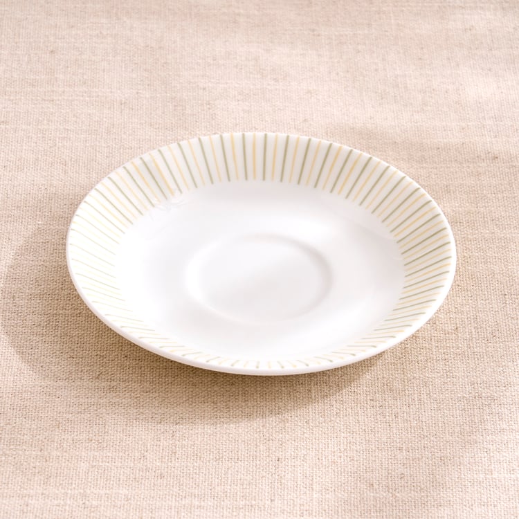 Mandarin Botanica Set of 6 Bone China Printed Cups and Saucers Set - 210ml