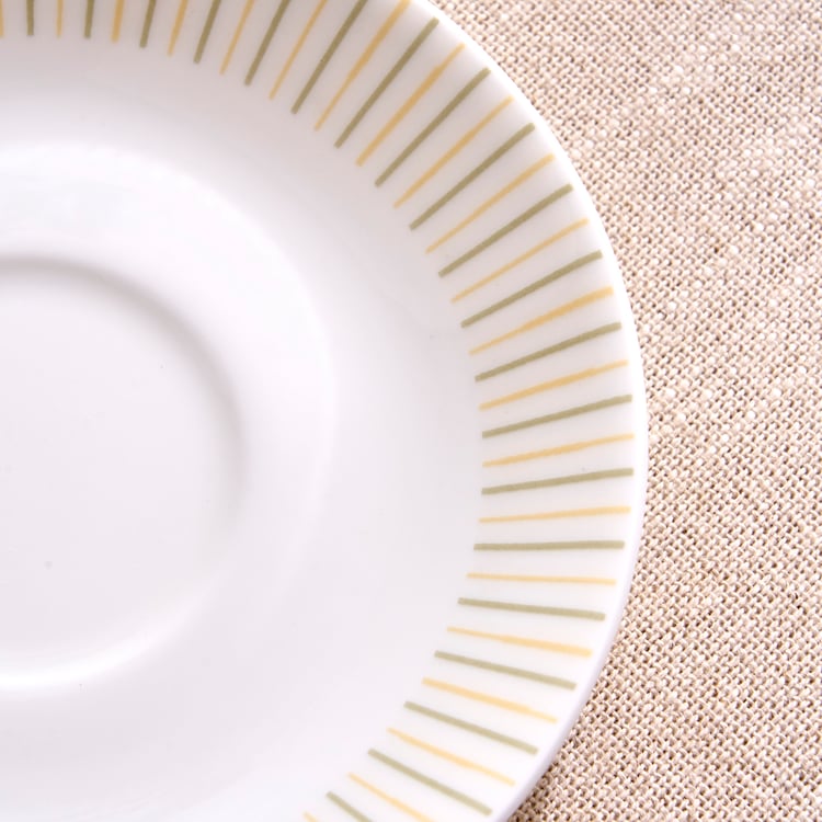 Mandarin Botanica Set of 6 Bone China Printed Cups and Saucers Set - 210ml