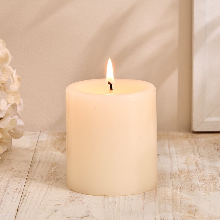 Essentials Lumera Vanilla Scented Pillar Candle