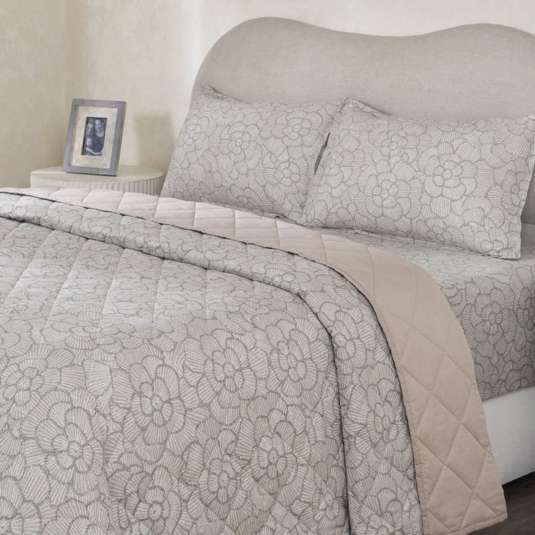 MASPAR Botanic Bloom Cotton 4Pcs Double Bed-In-A-Bag Set