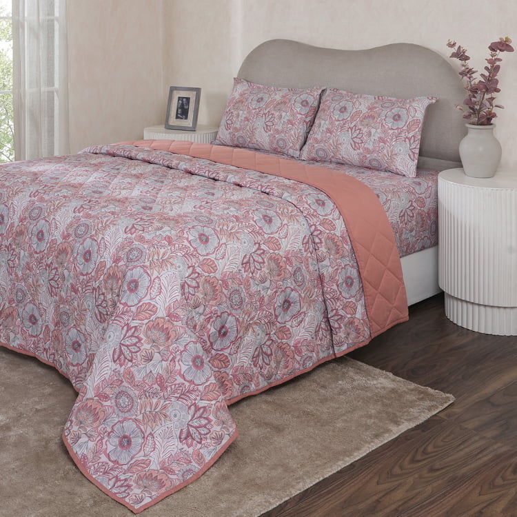 MASPAR Botanic Bloom Cotton 4Pcs Double Bed-In-A-Bag Set