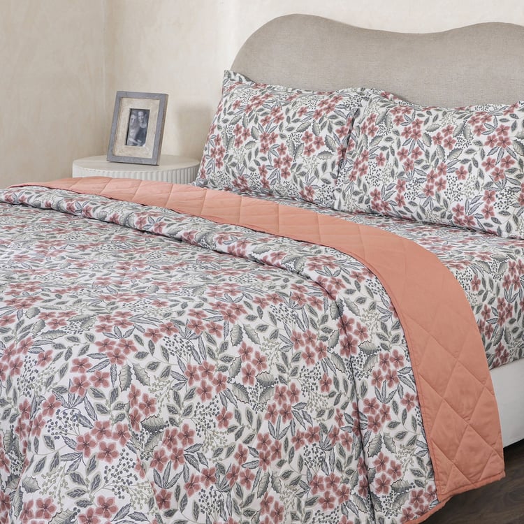 MASPAR Botanic Bloom Cotton 4Pcs Double Bed-In-A-Bag Set