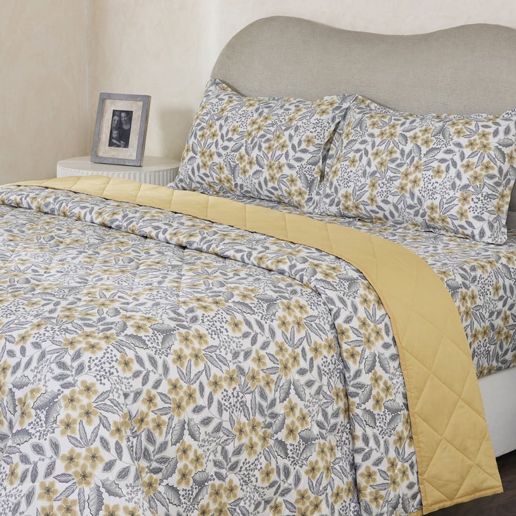 MASPAR Botanic Bloom Cotton 4Pcs Double Bed-In-A-Bag Set