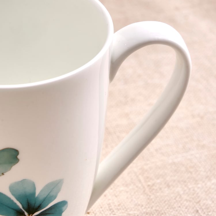 Lucas Oliva Bone China Floral Print Mug - 340ml