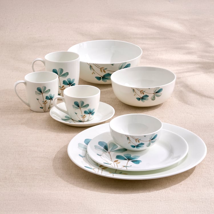 Lucas Oliva Bone China Printed Cup and Saucer Set - 210ml