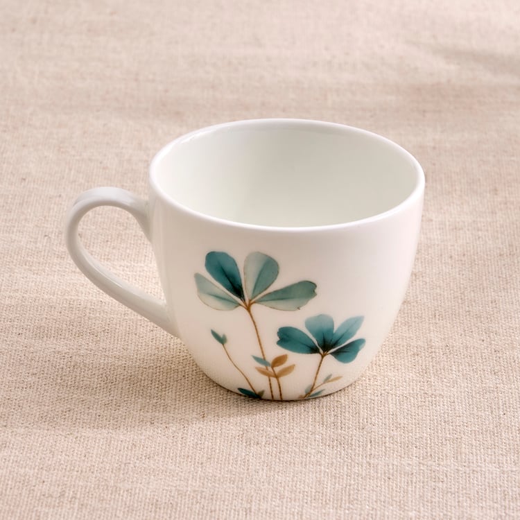 Lucas Oliva Bone China Printed Cup and Saucer Set - 210ml
